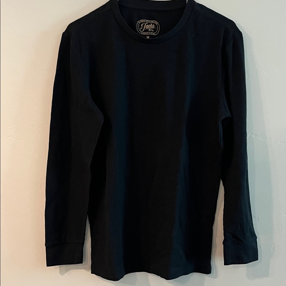Jachs Black Waffle Knit Top